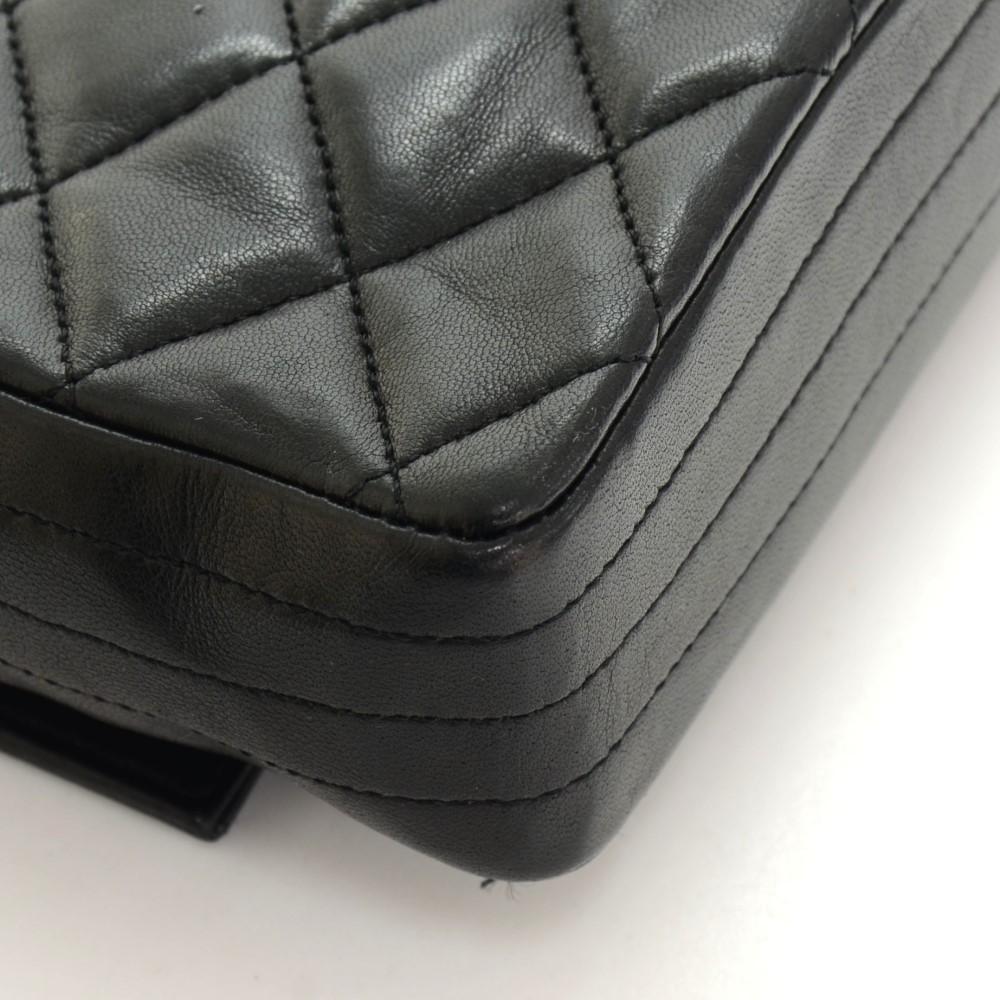 8" Black Quilted Flap