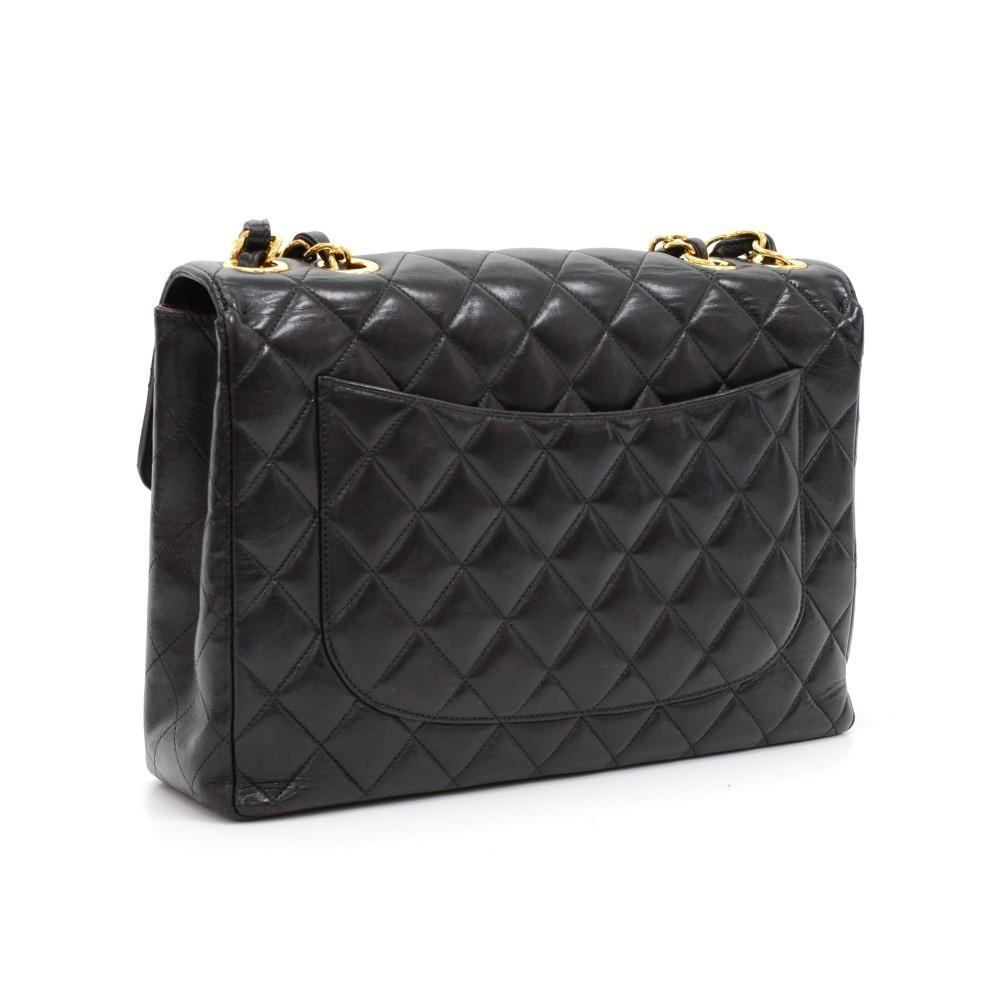 12" Jumbo Quilted Lambskin Leather Shoulder Bag