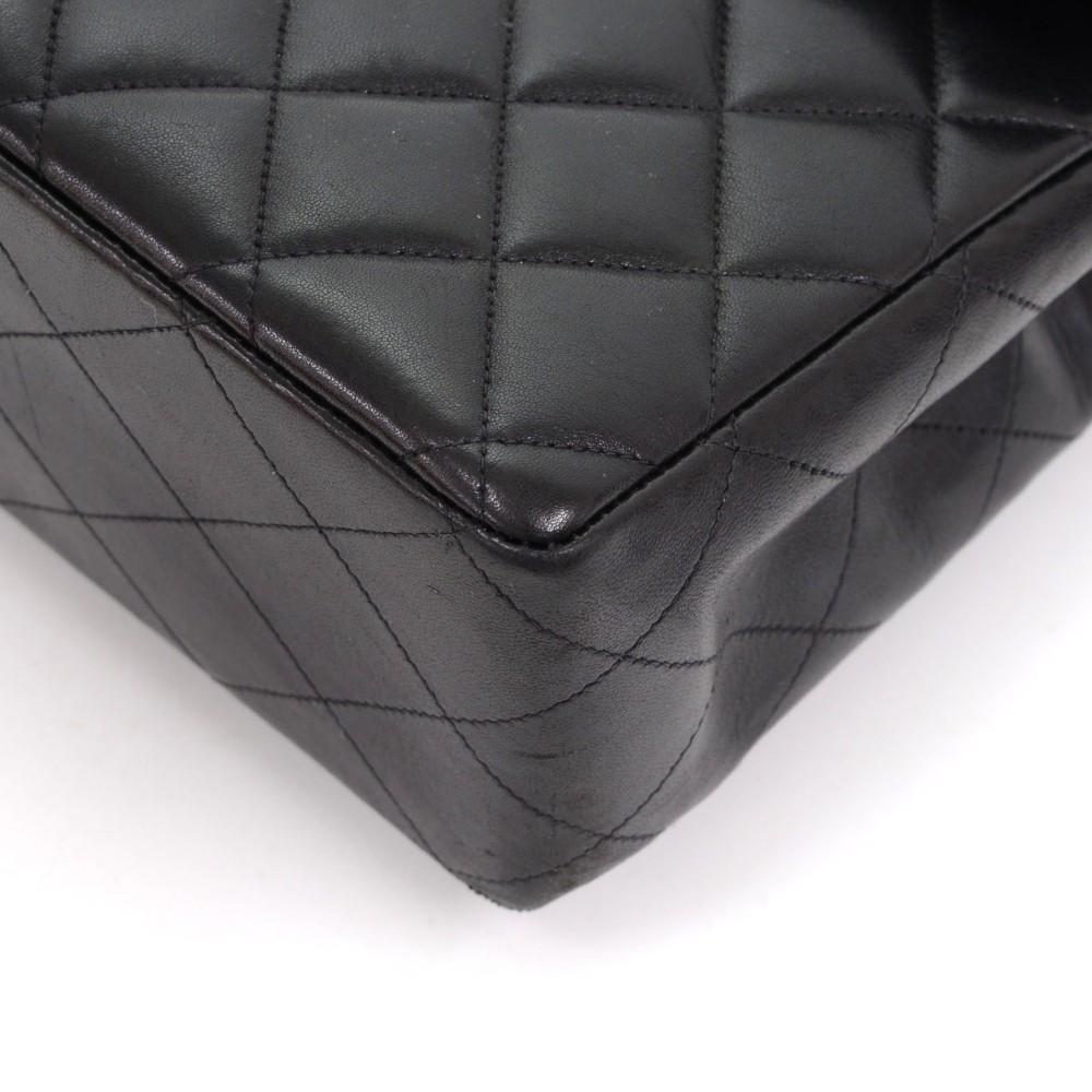 12" Jumbo Quilted Lambskin Leather Shoulder Bag