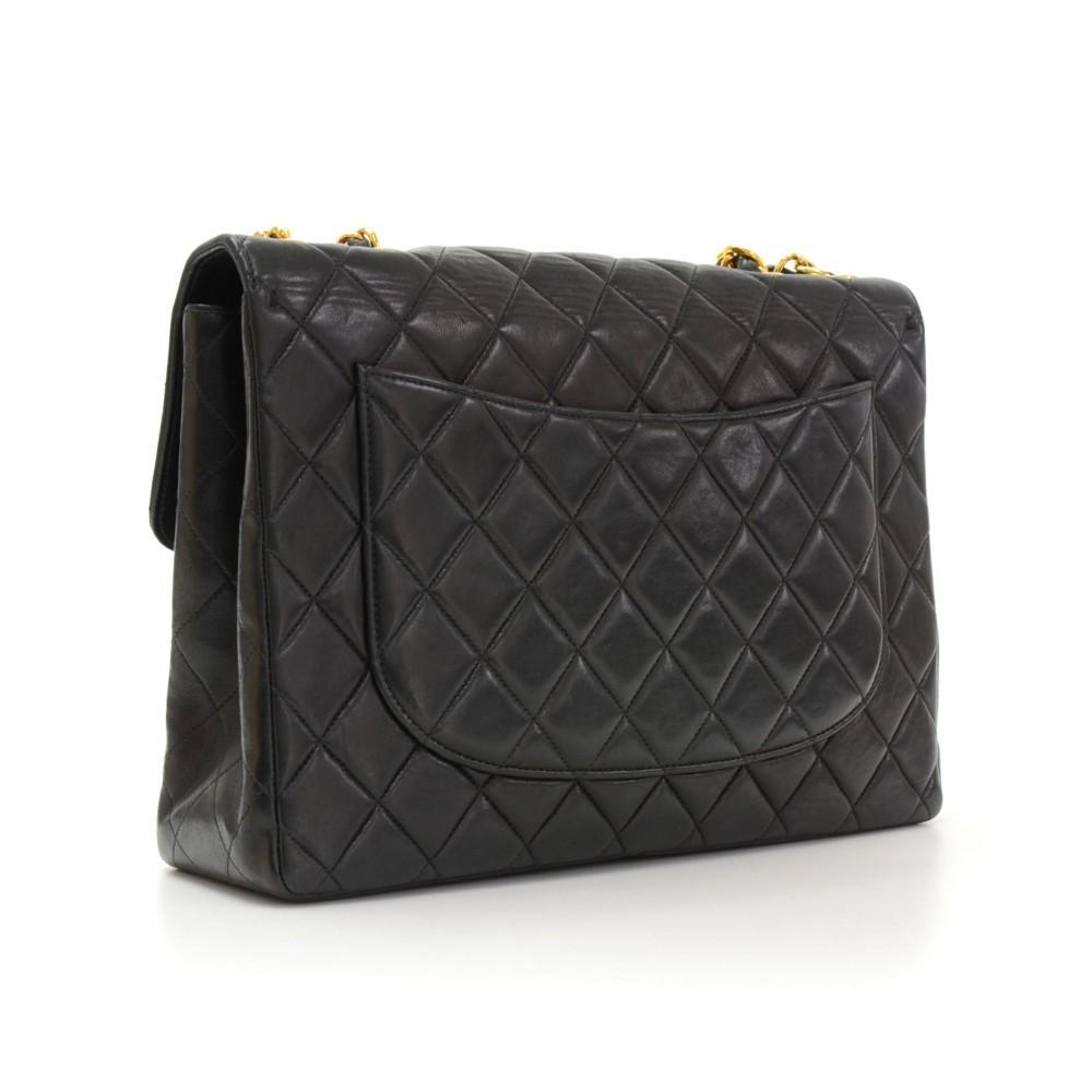 12" Jumbo Quilted Lambskin Leather Shoulder Bag