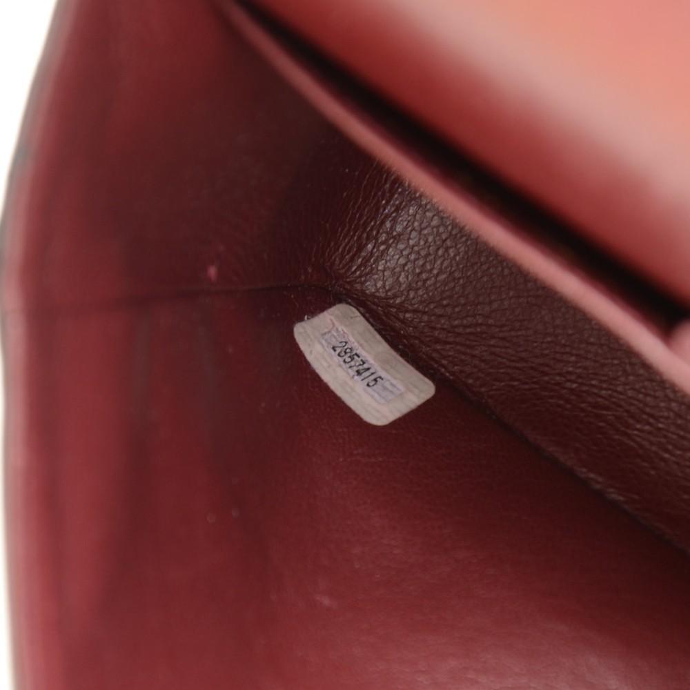 2.55 10" Double Flap Quilted Lambskin Leather Shoulder Bag