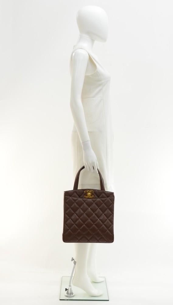 11" Quilted Caviar Leather Tote Bag