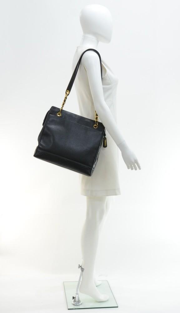 12" Caviar Leather Tote Bag