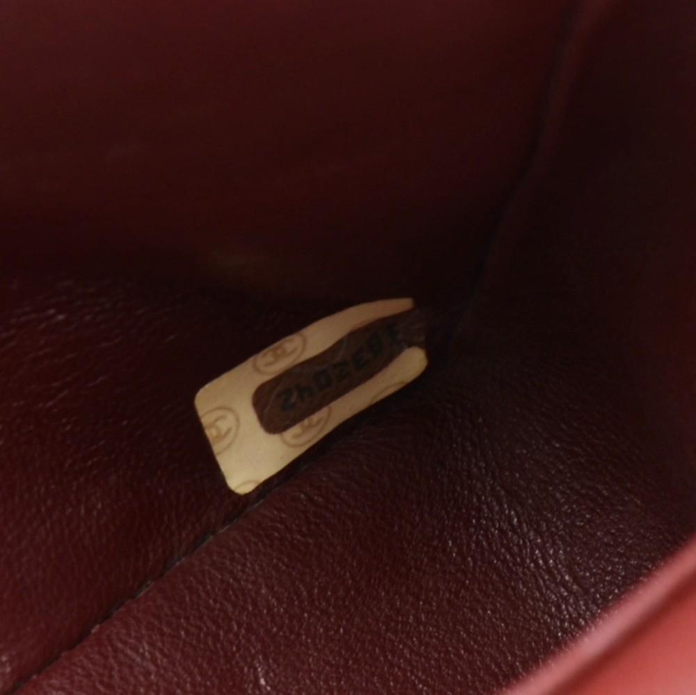 10" Double Flap Quilted Lambskin Leather Shoulder Bag