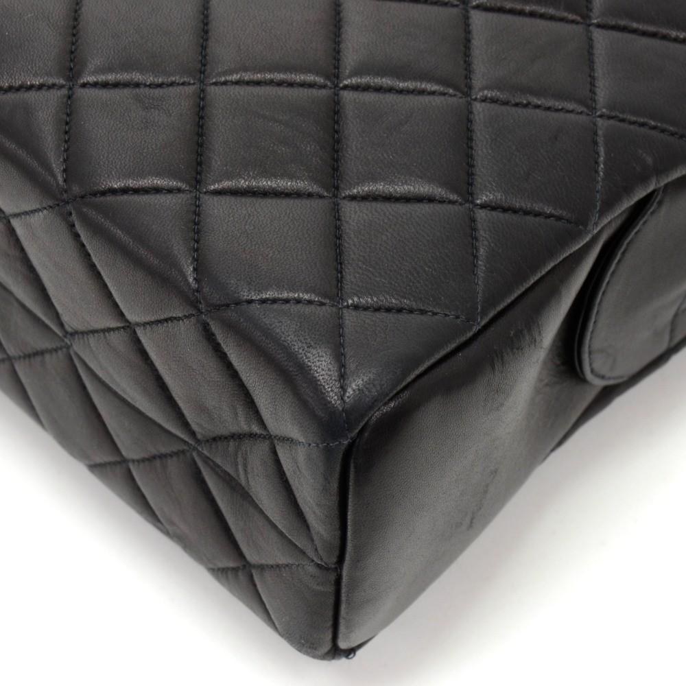 14" Quilted Lambskin Leather Tote Bag