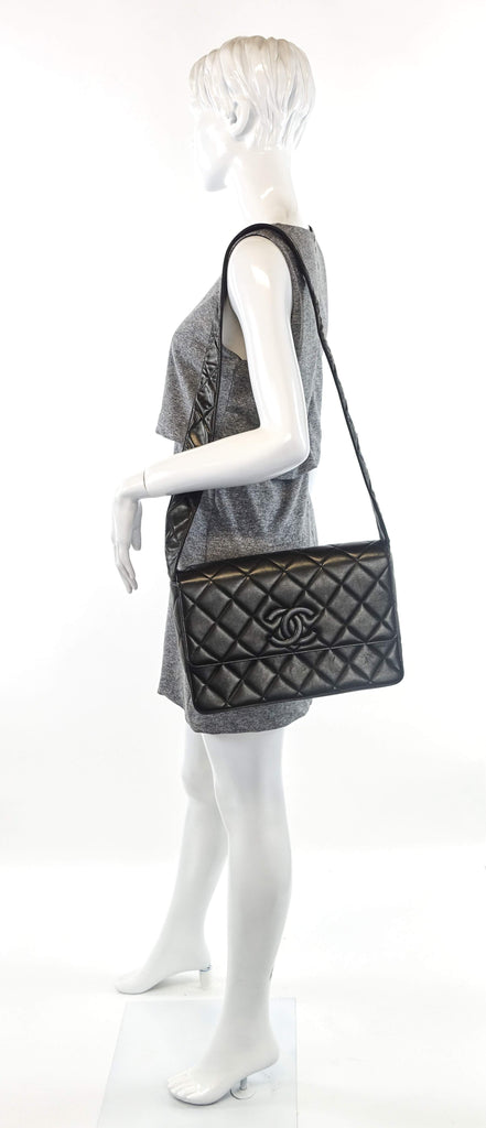 12" Quilted Leather Shoulder Bag