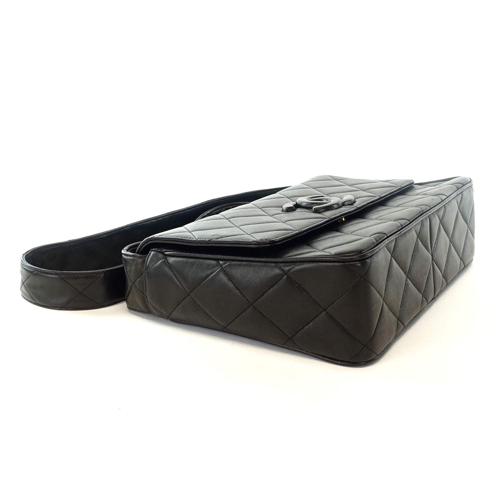 12" Quilted Leather Shoulder Bag