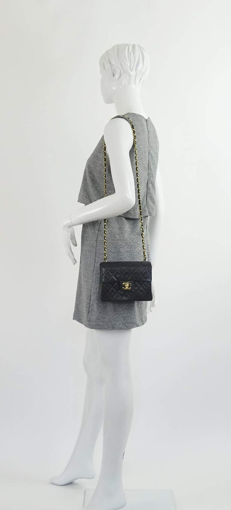 7" Quilted Lambskin Leather Shoulder Bag