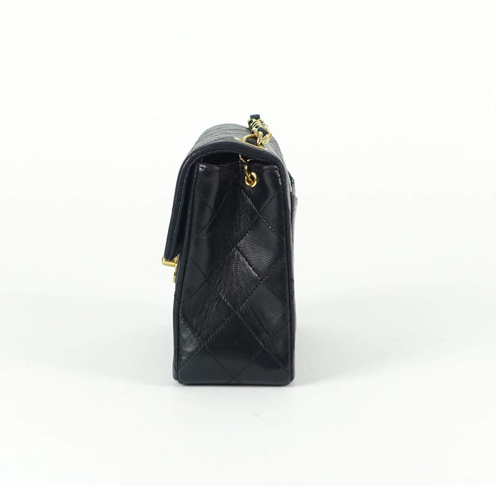 7" Quilted Lambskin Leather Shoulder Bag